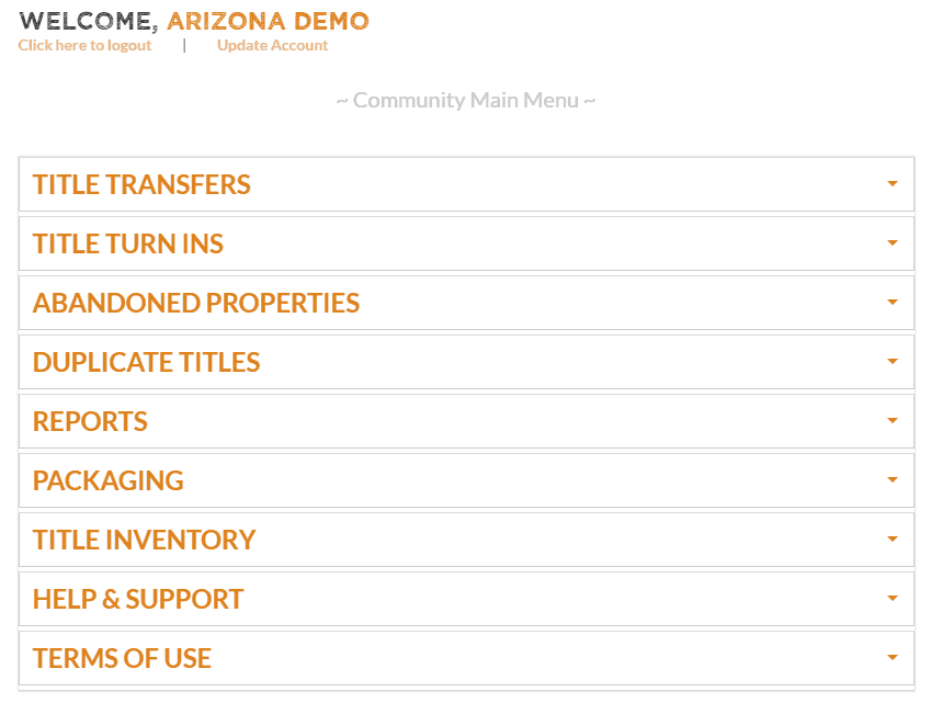 Online Title Management Portal Overview